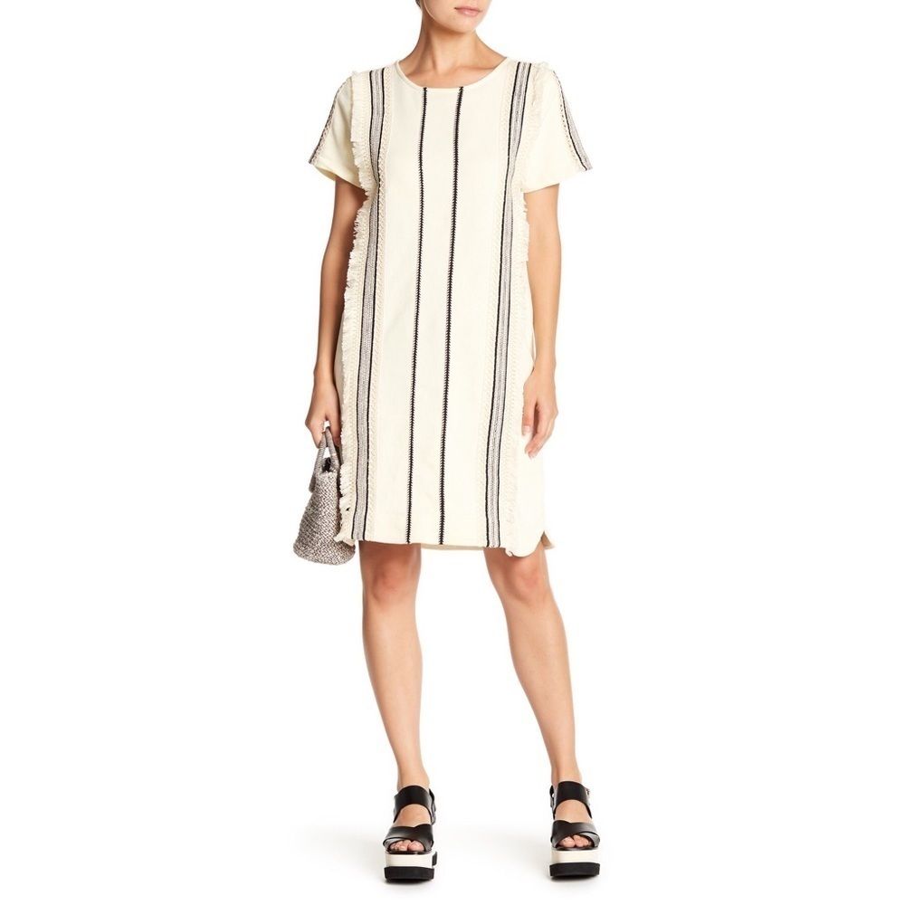 Moon River Fringe & Embroidery Dress NWT